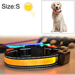 Coleira LED para Cão Médio e Grande com Carregamento Solar + USB, Circunferência do Pescoço: S, 35-40cm, Tamanho: S