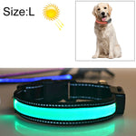 Coleira LED para Cão Médio e Grande com Carregamento Solar + USB, Circunferência do Pescoço: L, 50-60cm, Tamanho: L