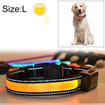 Coleira LED para Cão Médio e Grande com Carregamento Solar + USB, Circunferência do Pescoço: L, 50-60cm, Tamanho: L