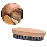 Pente para Barba Masculina com Cerdas de Javali e Cabo de Madeira, Pente com Cerdas de Javali