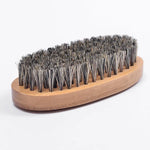 Pente para Barba Masculina com Cerdas de Javali e Cabo de Madeira, Pente com Cerdas de Javali
