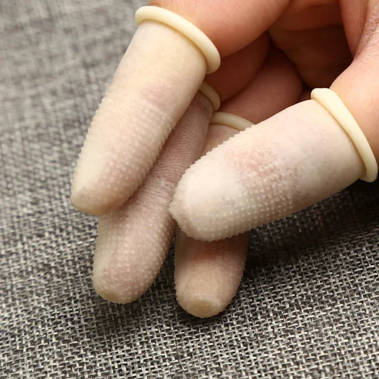 100pcs / Pacote Luvas Protetoras de Látex Antiestáticas, Antiderrapantes e Duráveis para Pontas dos Dedos, Tamanho: M, 2.6*6.3cm, Tamanho: M, 2.6*6.3cm
