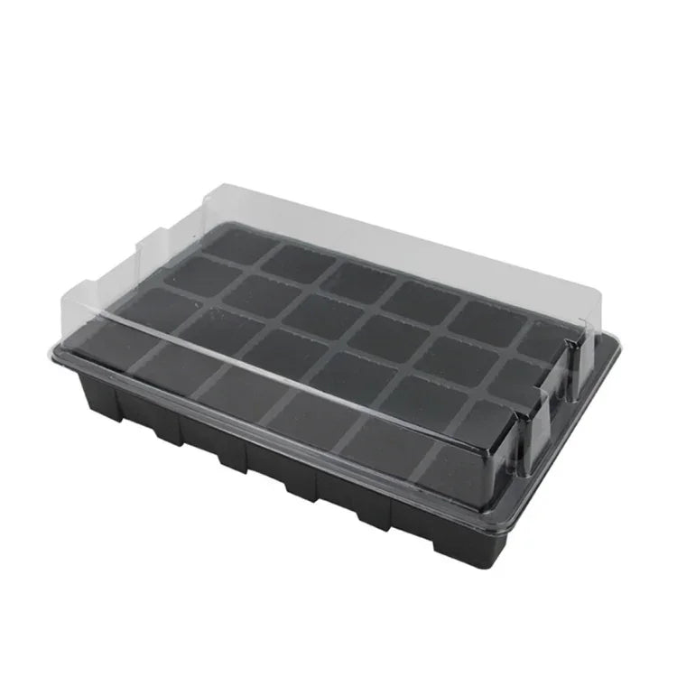 Tabuleiro para Mudas Prato para Germinação com 24 Furos Vasos de Viveiro Tampa Caixa para Jardinagem Bonsai Mini Estufa Prato de Viveiro Três Conjuntos, 2 PCS