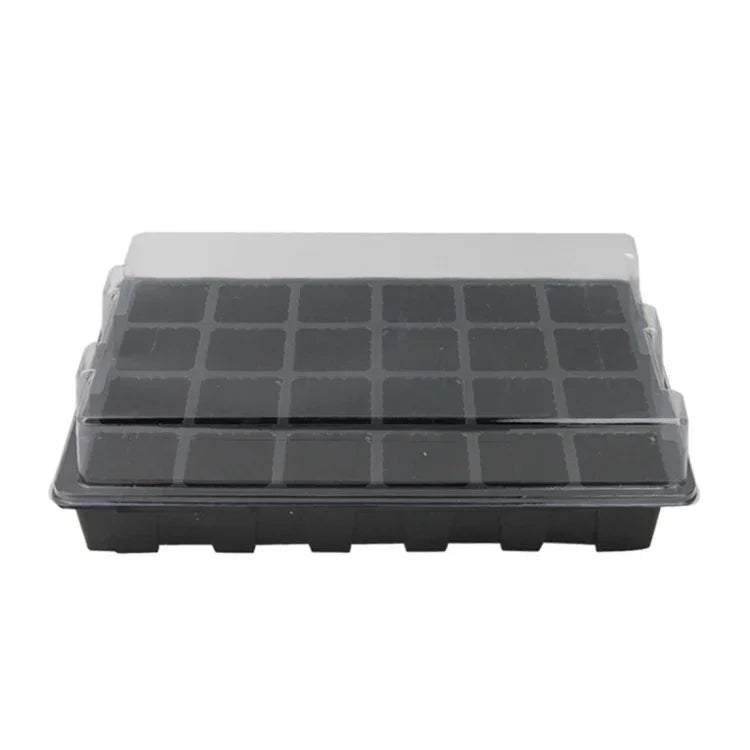 Tabuleiro para Mudas Prato para Germinação com 24 Furos Vasos de Viveiro Tampa Caixa para Jardinagem Bonsai Mini Estufa Prato de Viveiro Três Conjuntos, 2 PCS