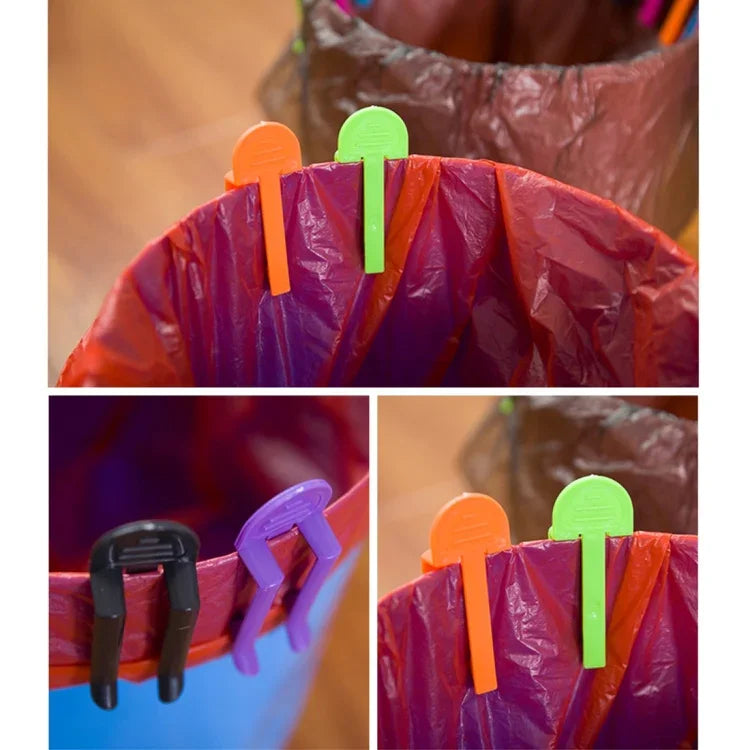 10pcs Clipe Fixador Universal para Sacos de Lixo Cesto de Resíduos Grampos para Contentor de Lixo Clipe Antiderrapante para Saco de Lixo, Entrega de Cor Aleatória, Grampo para Contentor de Lixo