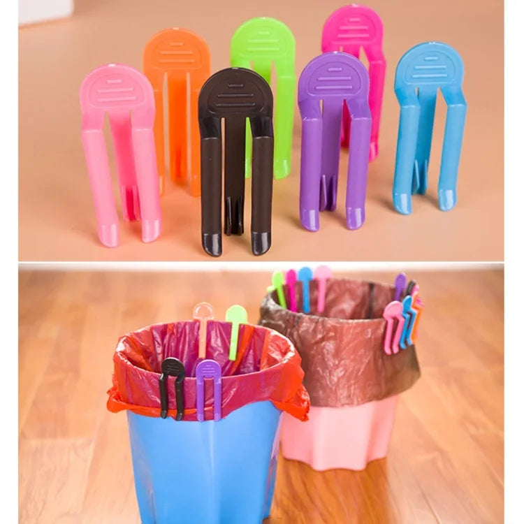 10pcs Clipe Fixador Universal para Sacos de Lixo Cesto de Resíduos Grampos para Contentor de Lixo Clipe Antiderrapante para Saco de Lixo, Entrega de Cor Aleatória, Grampo para Contentor de Lixo
