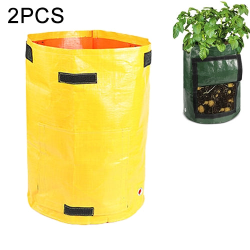 2 PCS Sacos PE para Plantação de Batatas de 7 Galões Sacos de Tecido Tecido para Cultivo Vasos de Jardim Sacos para Plantação de Legumes Sacos de Crescimento Suprimentos para Jardim de Quinta, Verde, Preto, Laranja, Amarelo
