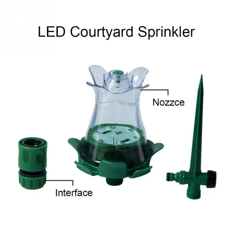 Aspersor de Relva Luminoso LED Aspersor Automático de Água Bico de Irrigação para Jardim Exterior Pátio, Aspersor de Relva LED