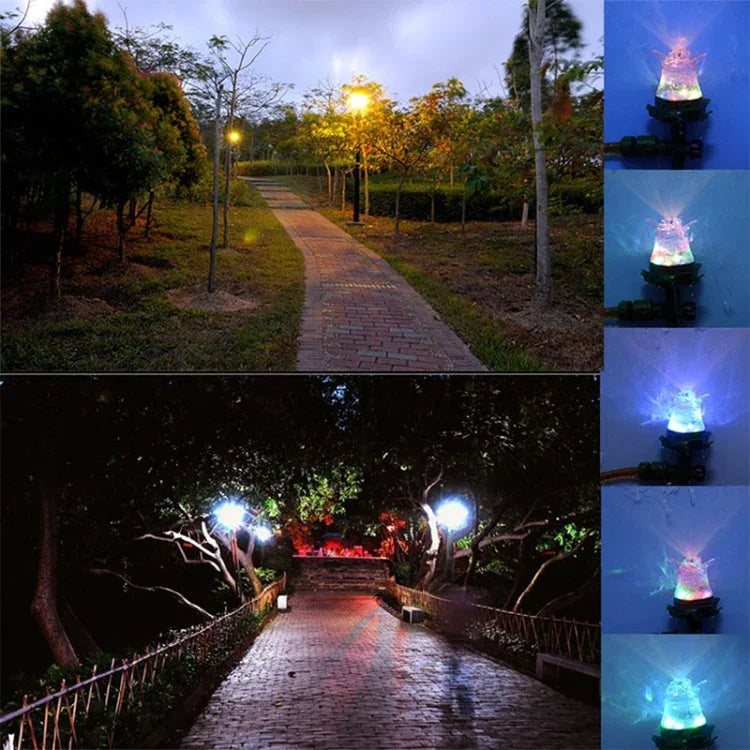Aspersor de Relva Luminoso LED Aspersor Automático de Água Bico de Irrigação para Jardim Exterior Pátio, Aspersor de Relva LED