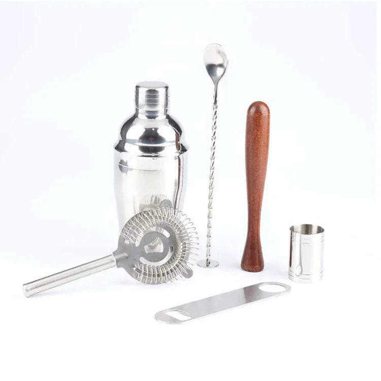 Conjunto de Ferramentas para Cocktail e Vinho 7 em 1 em Aço Inoxidável com Saco de Tecido, Capacidade: 550ml, 550ml