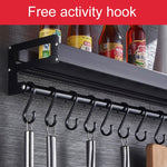 Suporte de Armazenamento de Condimentos Multifuncional de Parede para Cozinha 30cm, 30cm (Prateado)