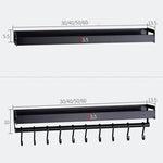 40cm Kitchen Multi-function Wall Hanging Holder Seasoning Storage Rack, 40cm(Black)