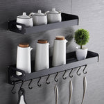Suporte de Armazenamento de Condimentos Multifuncional de Parede para Cozinha 60cm, 60cm (Prateado)