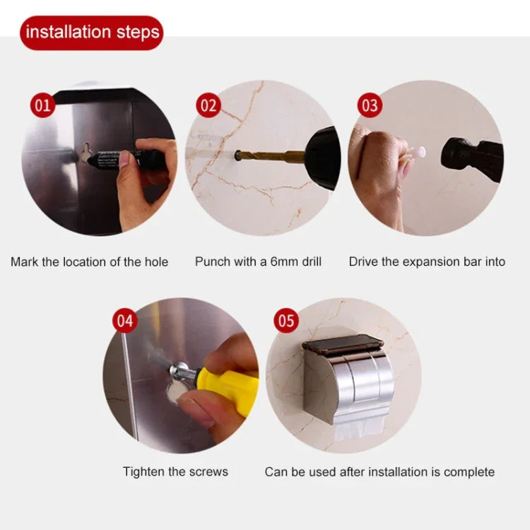 Suporte de Parede para Rolo de Papel de Cozinha em Aço Inoxidável 304 K8, à Prova de Água e com Luz Brilhante, K8