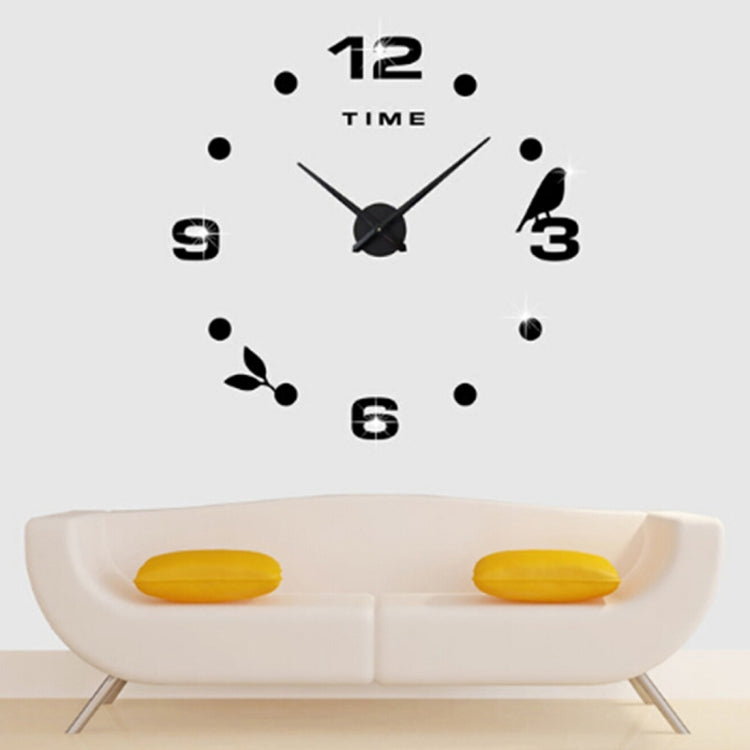 Relógio Silencioso de Parede com Adesivos 3D de Espelho DIY Sem Moldura para Decoração de Quarto, Escritório e Casa, Tamanho: 100*100cm, 3M006 (Preto), 3M006 (Prateado)