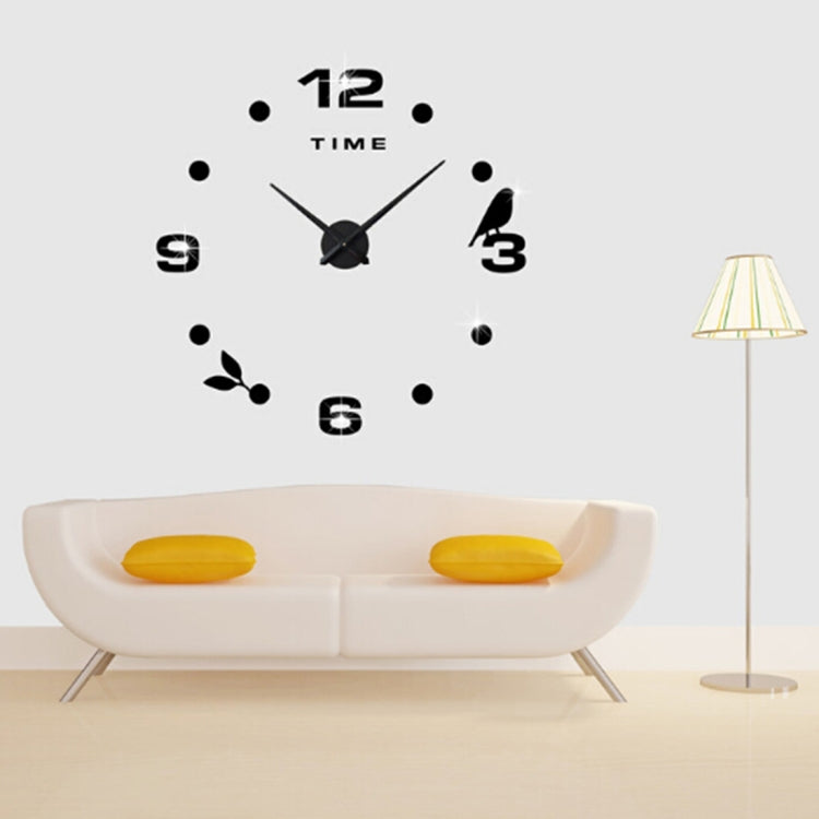 Relógio Silencioso de Parede com Adesivos 3D de Espelho DIY Sem Moldura para Decoração de Quarto, Escritório e Casa, Tamanho: 100*100cm, 3M006 (Preto), 3M006 (Prateado)