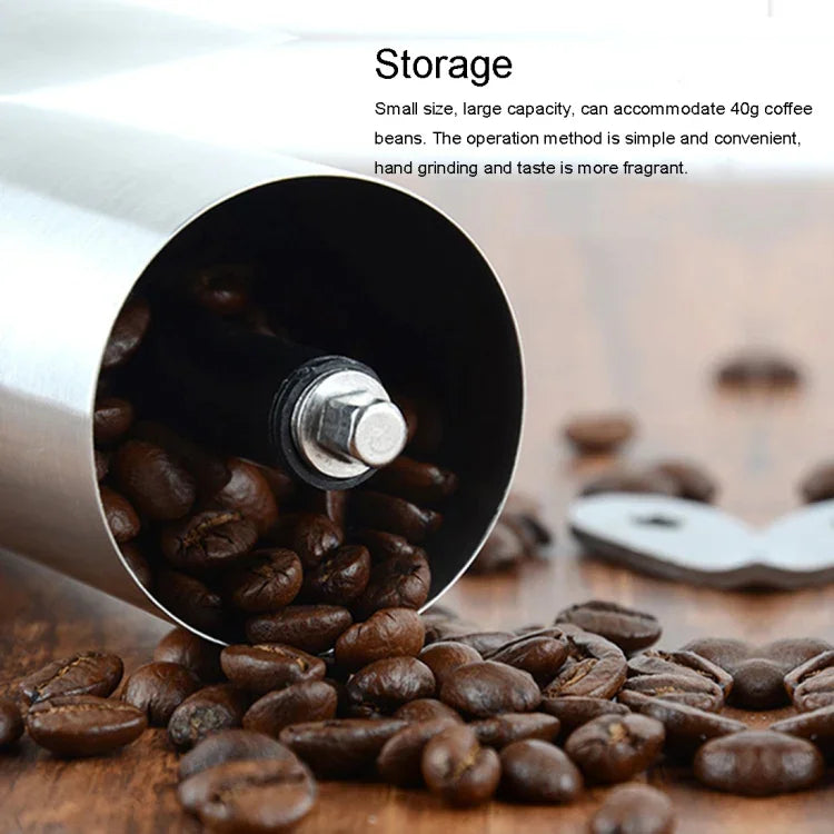 Moinho Manual Portátil de Café com Manivela em Aço Inoxidável, Capacidade: 40g, Aço Inoxidável Capacidade: 40g