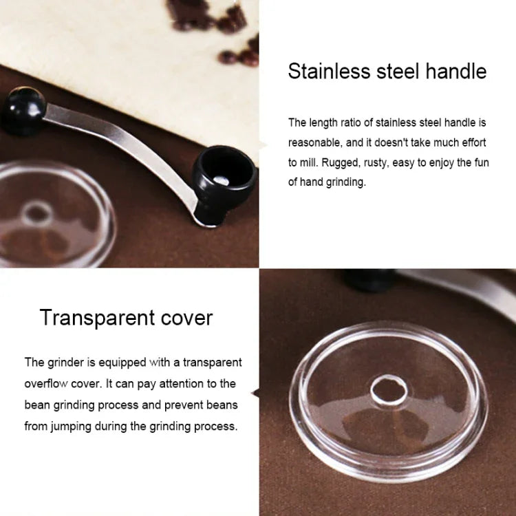 Moinho Manual Portátil de Especiarias e Ervas com Mós Cónicas, Moedor de Café, Capacidade: 20g, Capacidade: 20g