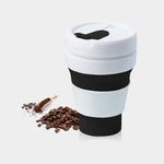 Caneca de Viagem Dobrável de Silicone para Café e Chá de Bolso 350ml com Tampa