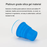 Caneca de Viagem Dobrável de Silicone para Café e Chá de Bolso 350ml com Tampa