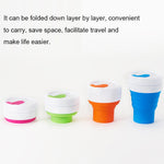 Caneca de Viagem Dobrável de Silicone para Café e Chá de Bolso 350ml com Tampa