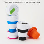 Caneca de Viagem Dobrável de Silicone para Café e Chá de Bolso 350ml com Tampa