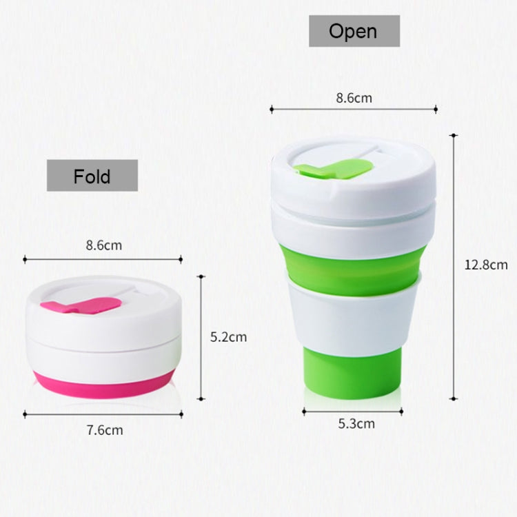 Caneca de Viagem Dobrável de Silicone para Café e Chá de Bolso 350ml com Tampa