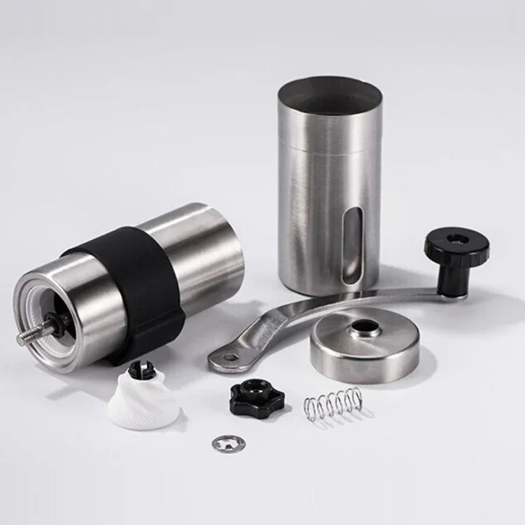 Moinho Manual Portátil de Café com Manivela em Aço Inoxidável e Mós Cónicas com Anel de Silicone, Capacidade: 40g, Capacidade: 40g