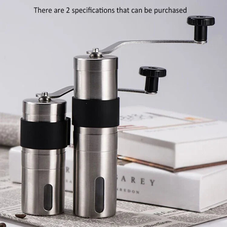 Moinho Manual Portátil de Café com Manivela em Aço Inoxidável e Mós Cónicas com Anel de Silicone, Capacidade: 40g, Capacidade: 40g