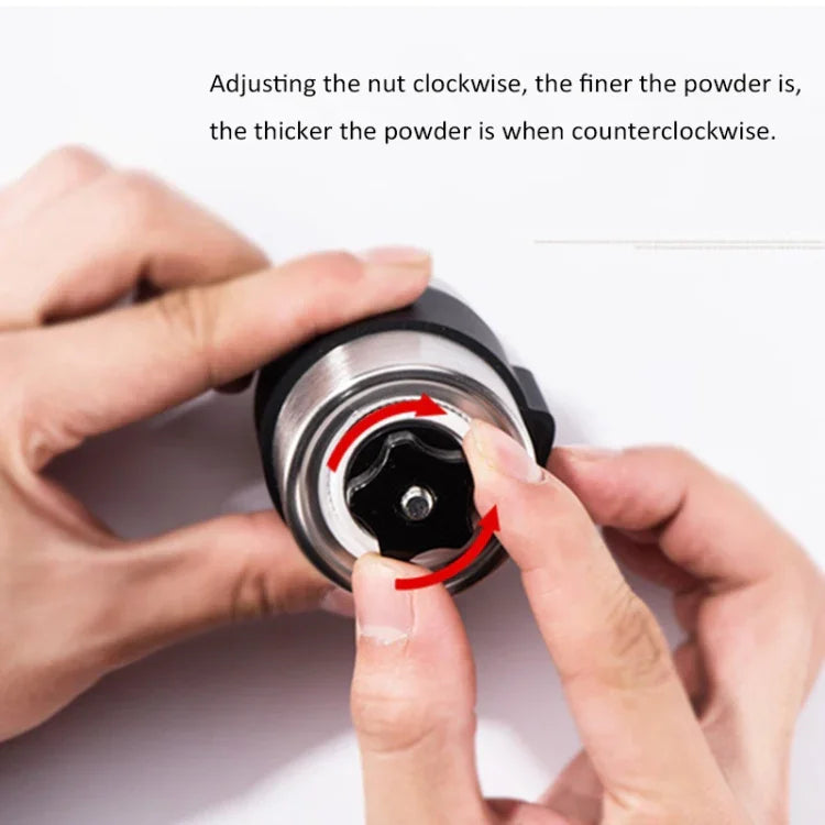 Moinho Manual Portátil de Café com Manivela em Aço Inoxidável e Mós Cónicas com Anel de Silicone, Capacidade: 40g, Capacidade: 40g