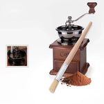 2 Escovas de Limpeza para Moedor de Café com Cabo de Madeira, Comprimento: 19,5cm, Escova de Limpeza