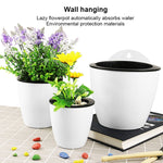 Vaso Autoirrigável para Plantas, Vasos de Flores Preguiçosos para Pendurar na Parede, Redondos, em Resina Plástica, Tamanho: 13x8,5x13cm, Tamanho: 13x8,5x13cm
