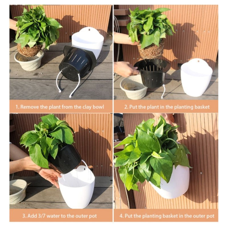 Vaso Autoirrigável para Plantas, Vasos de Flores Preguiçosos para Pendurar na Parede, Redondos, em Resina Plástica, Tamanho: 13x8,5x13cm, Tamanho: 13x8,5x13cm