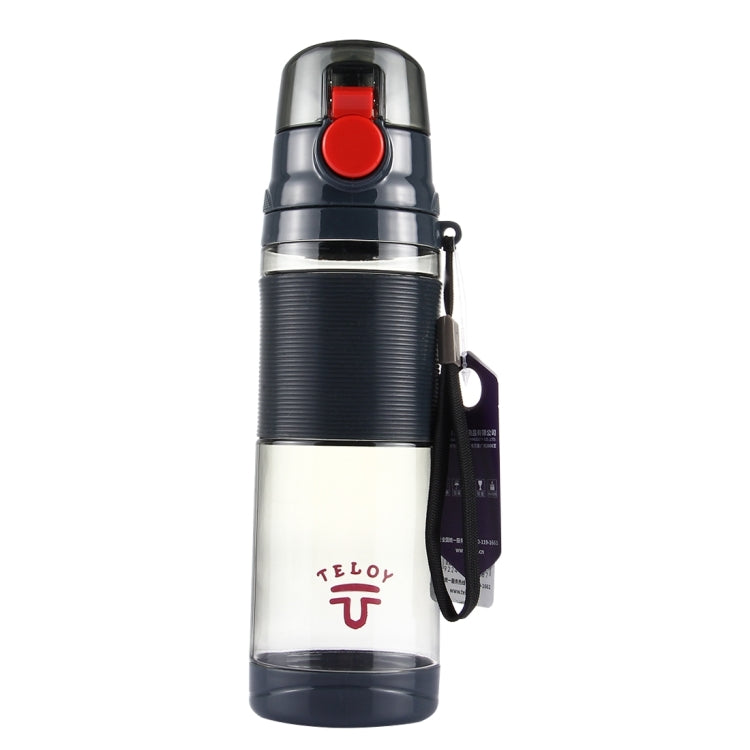 Teloy TNY-9601 Garrafa Portátil com Tampa de Pressão de 650ML, Copo Espacial, Temperatura Aplicável da Água: ﹣20 ~ 120 Graus Celsius, TNY-9601 (Cinza Escuro + Vermelho)
