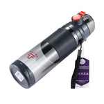 Teloy TNY-9601 Garrafa Portátil com Tampa de Pressão de 650ML, Copo Espacial, Temperatura Aplicável da Água: ﹣20 ~ 120 Graus Celsius, TNY-9601 (Cinza Escuro + Vermelho)