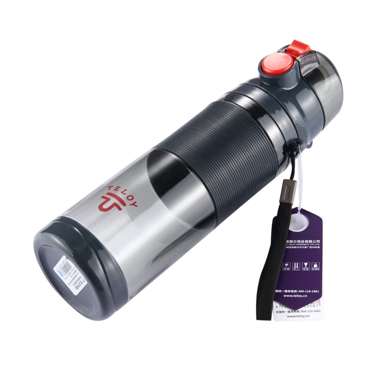 Teloy TNY-9601 Garrafa Portátil com Tampa de Pressão de 650ML, Copo Espacial, Temperatura Aplicável da Água: ﹣20 ~ 120 Graus Celsius, TNY-9601 (Cinza Escuro + Vermelho)