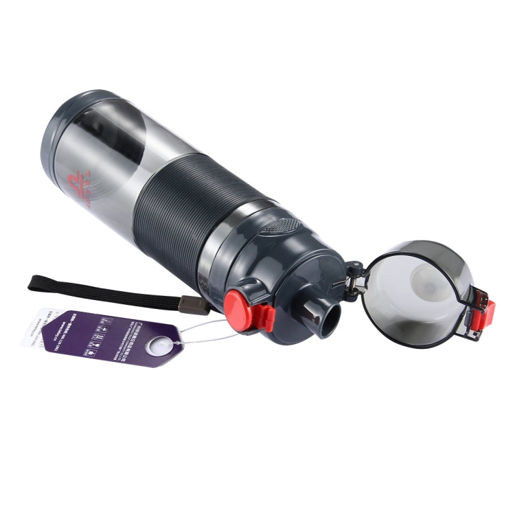 Teloy TNY-9601 Garrafa Portátil com Tampa de Pressão de 650ML, Copo Espacial, Temperatura Aplicável da Água: ﹣20 ~ 120 Graus Celsius, TNY-9601 (Cinza Escuro + Vermelho)