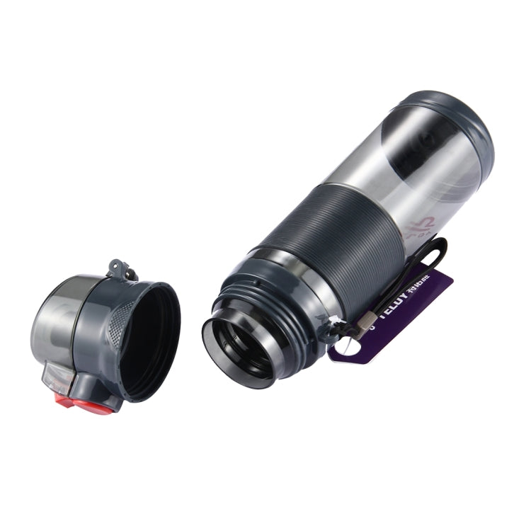 Teloy TNY-9601 Garrafa Portátil com Tampa de Pressão de 650ML, Copo Espacial, Temperatura Aplicável da Água: ﹣20 ~ 120 Graus Celsius, TNY-9601 (Cinza Escuro + Vermelho)