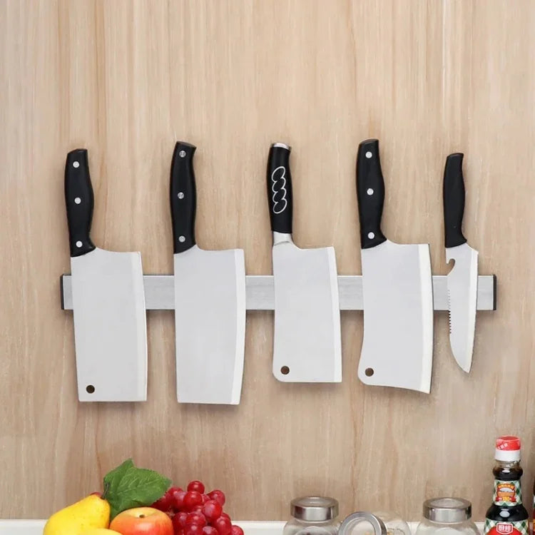 Suporte Magnético para Facas de Parede para Cozinha, Sem Perfuração, Aço Inoxidável 304, Tamanho: 51x4x1,5cm