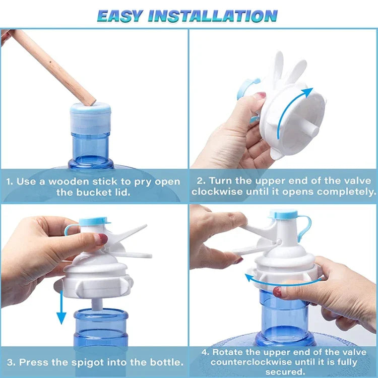 Válvula Dispensadora de Torneira para Garrafa de Água PP com Tampa Anti-Pó para Garrafa com Tampa de Coroa de 55mm, Válvula Dispensadora de Torneira