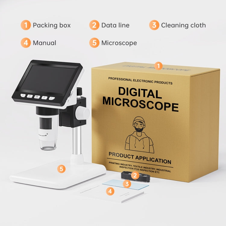 Microscópio Digital Eletrónico Portátil de Secretária 50X-1000X 1080P com Luz LED, HC5230