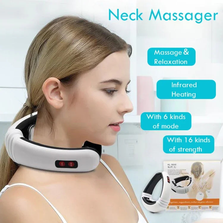 Massageador de Pescoço Elétrico com Pulso e Choque Inteligente para Corpo, Alimentado a Pilhas (Pilhas Não Incluídas), Alimentação por Pilhas Velhas