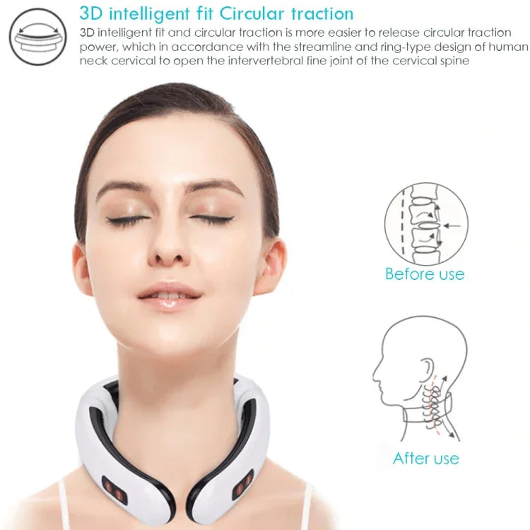 Massageador de Pescoço Elétrico com Pulso e Choque Inteligente para Corpo, Alimentado a Pilhas (Pilhas Não Incluídas), Alimentação por Pilhas Velhas