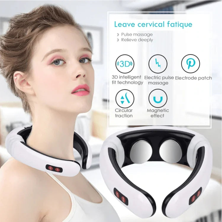 Massageador de Pescoço Elétrico com Pulso e Choque Inteligente para Corpo, Alimentado a Pilhas (Pilhas Não Incluídas), Alimentação por Pilhas Velhas