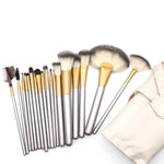 Kit de Ferramentas de Pincéis de Maquilhagem de Beleza Bege de Alta Qualidade 18 em 1, Tamanho: 25*46cm
