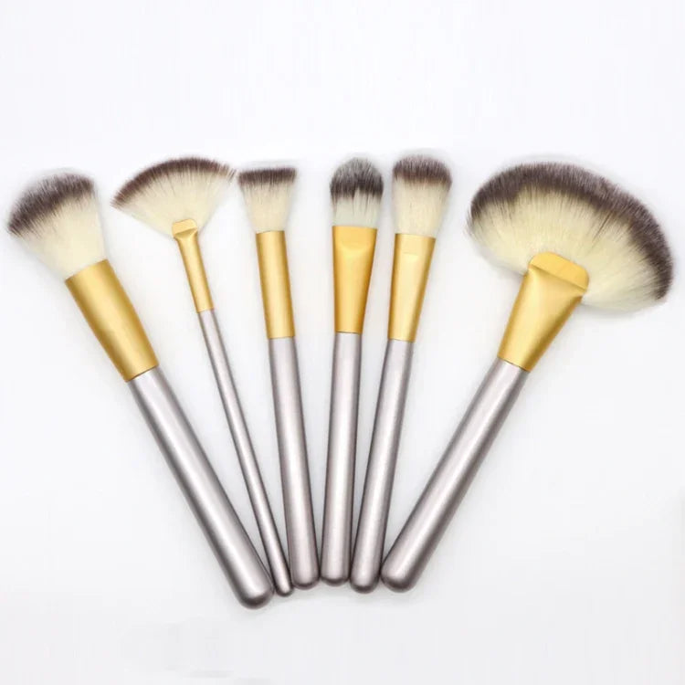 Kit de Ferramentas de Pincéis de Maquilhagem de Beleza Bege de Alta Qualidade 18 em 1, Tamanho: 25*46cm