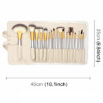 Kit de Ferramentas de Pincéis de Maquilhagem de Beleza Bege de Alta Qualidade 18 em 1, Tamanho: 25*46cm