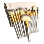 Kit de Ferramentas de Pincéis de Maquilhagem de Beleza Bege de Alta Qualidade 24 em 1, Tamanho: 25.4*52.6cm, Bege