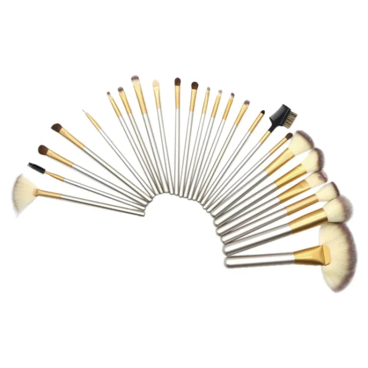 Kit de Ferramentas de Pincéis de Maquilhagem de Beleza Bege de Alta Qualidade 24 em 1, Tamanho: 25.4*52.6cm, Bege