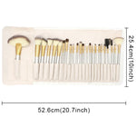 Kit de Ferramentas de Pincéis de Maquilhagem de Beleza Bege de Alta Qualidade 24 em 1, Tamanho: 25.4*52.6cm, Bege